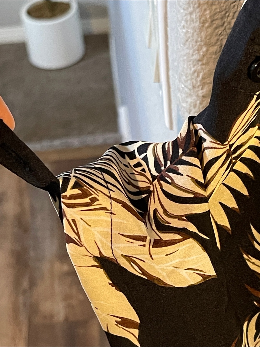 Black and Cream Tropical Print Shirt Dress Sz XXXL - Picture 6 of 7